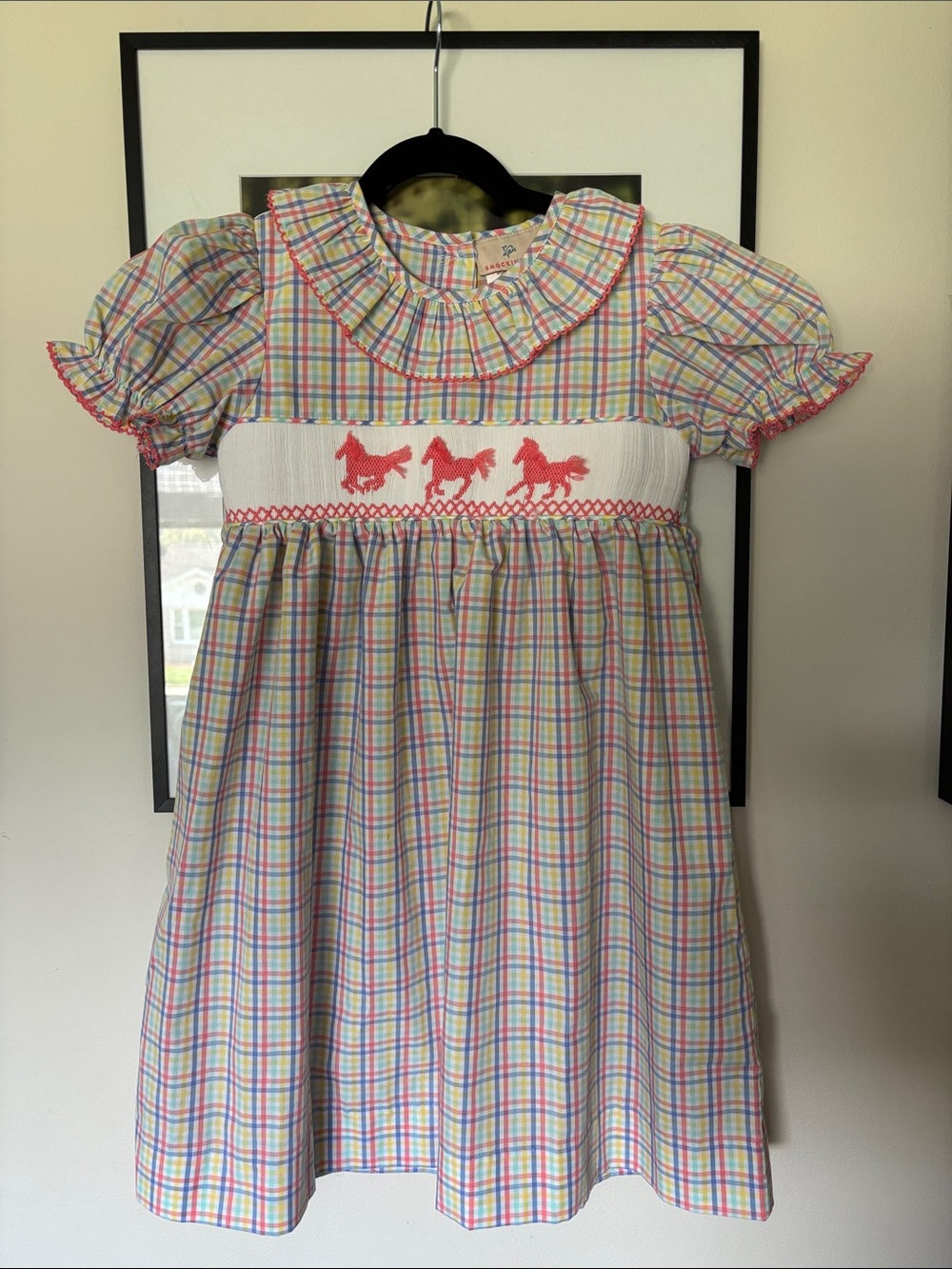 Smockingbird smocked horse dress 6